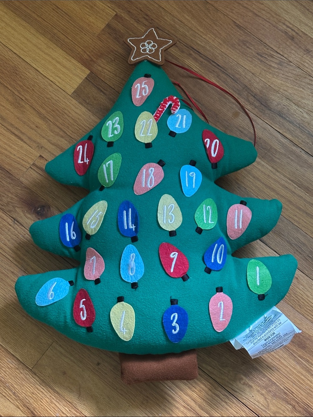 Wondershop at Target Christmas Tree Advent Calendar Pillow Green with Bulbs New